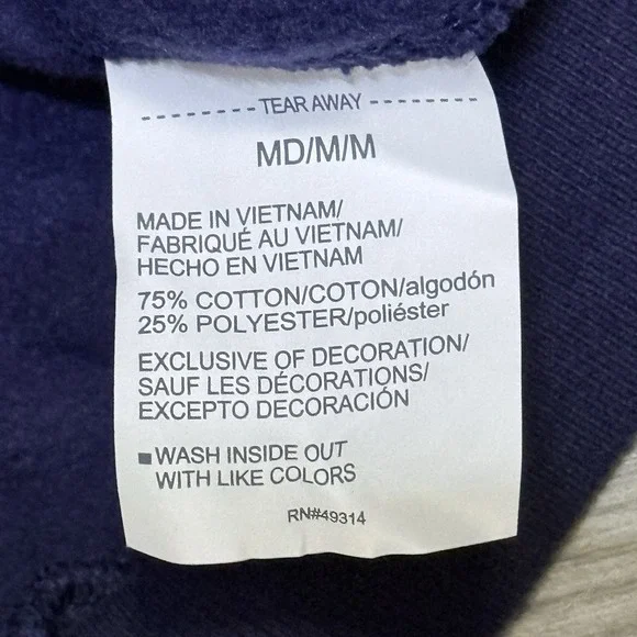 Notre Dame Fighting Irish Men's M Loose Fit Navy Graphic NCAA Pullover Hoodie - Picture 7 of 11